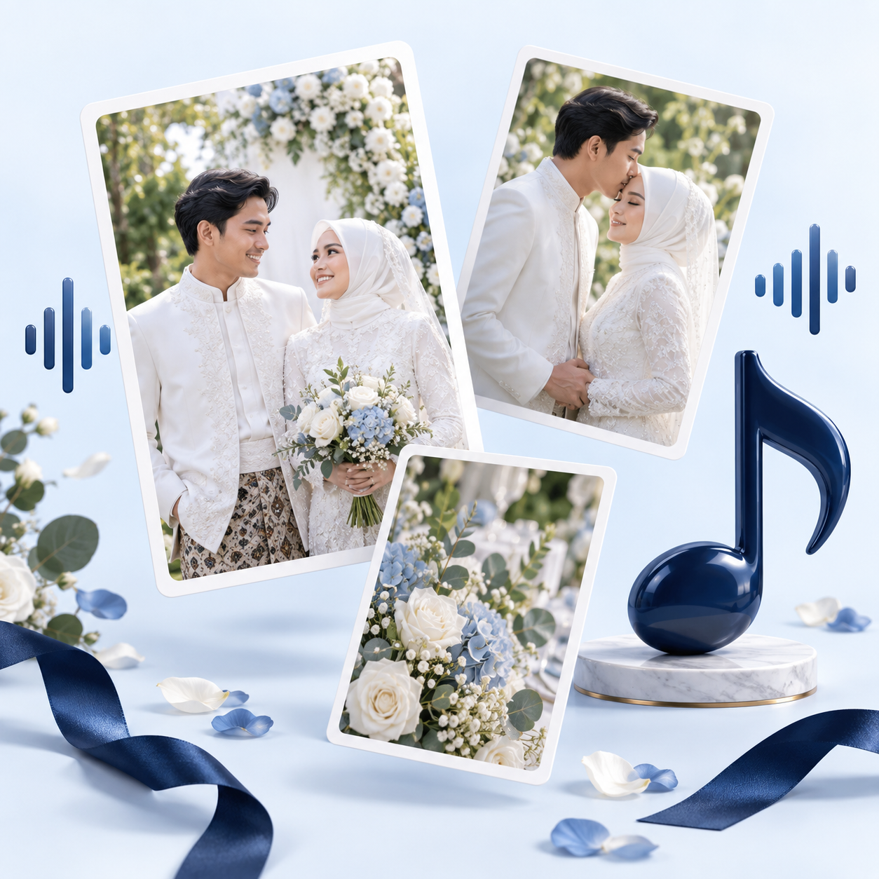Ilustrasi galeri foto dan musik undangan